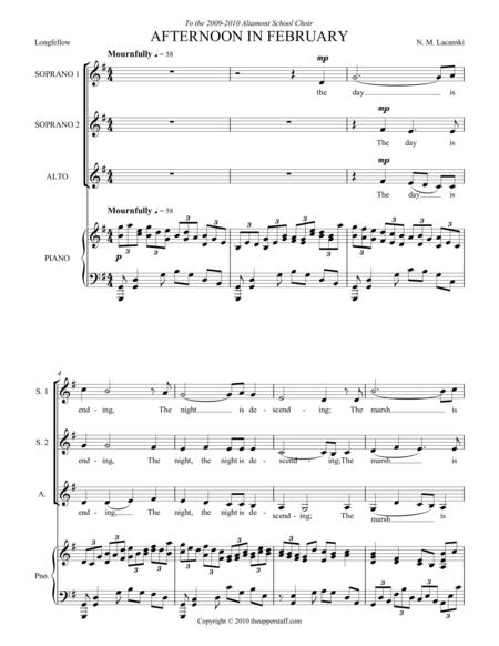 Afternoon In February Sheet Music