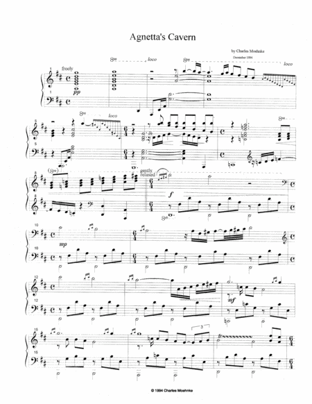 Agnettas Cavern Piano Solo Sheet Music