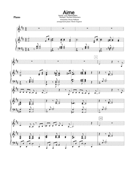 Free Sheet Music Aime Partition De Piano D Accompagnement