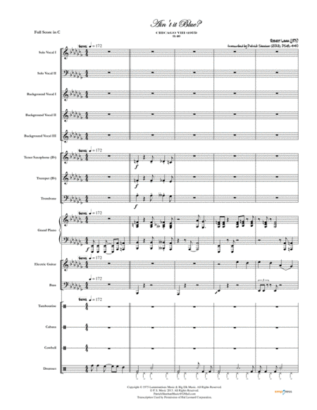 Free Sheet Music Aint It Blue Chicago Full Score Set Of Parts