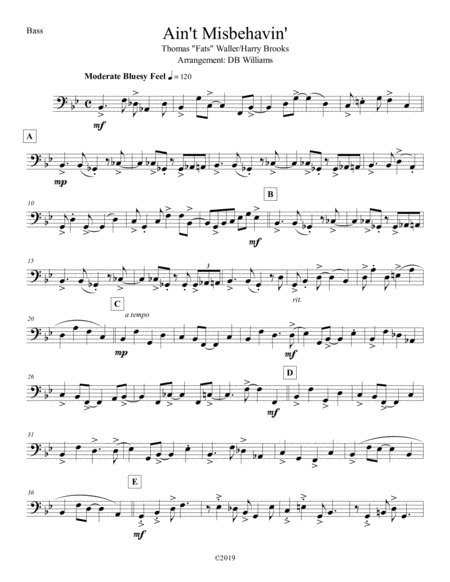 Aint Misbehavin Strings Bass Sheet Music