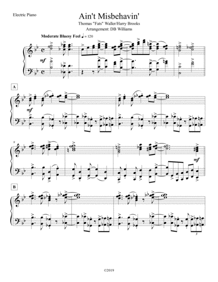 Aint Misbehavin Strings Electric Piano Sheet Music