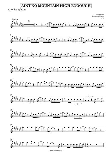 Aint No Mountain High Enough Alto Sax Melody Sheet Music