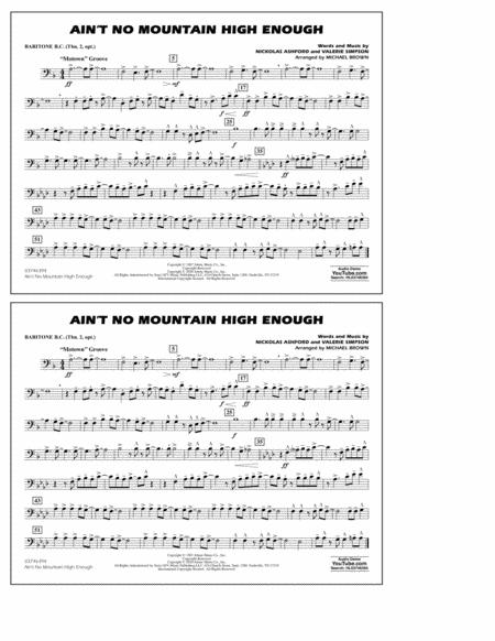 Free Sheet Music Aint No Mountain High Enough Arr Michael Brown Baritone B C Opt Tbn 2