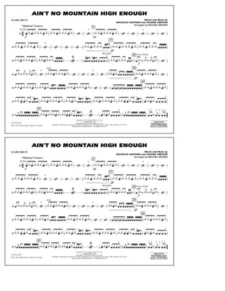 Free Sheet Music Aint No Mountain High Enough Arr Michael Brown Snare Drum