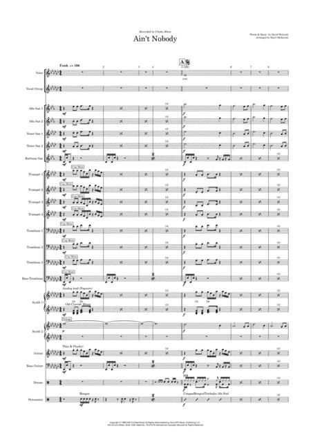 Aint Nobody Vocal With Big Band Key Ebm Sheet Music