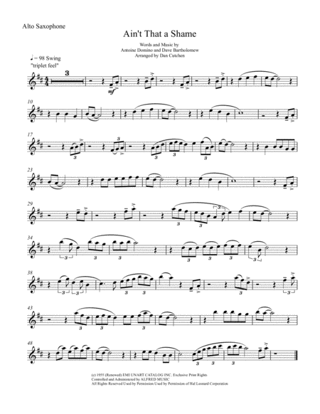 Aint That A Shame For Alto Sax And Piano Sheet Music