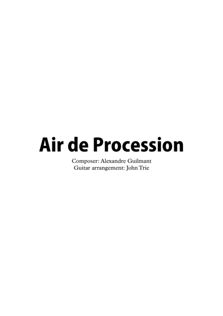 Air De Procession Sheet Music