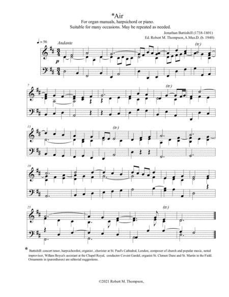 Free Sheet Music Air For Organ Or Piano