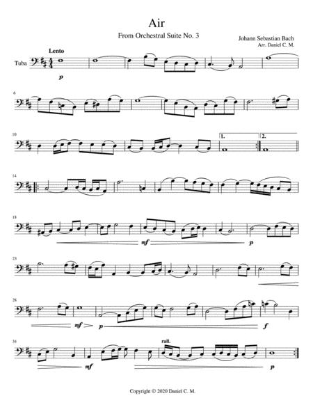 Free Sheet Music Air For Tuba And Piano Simplified