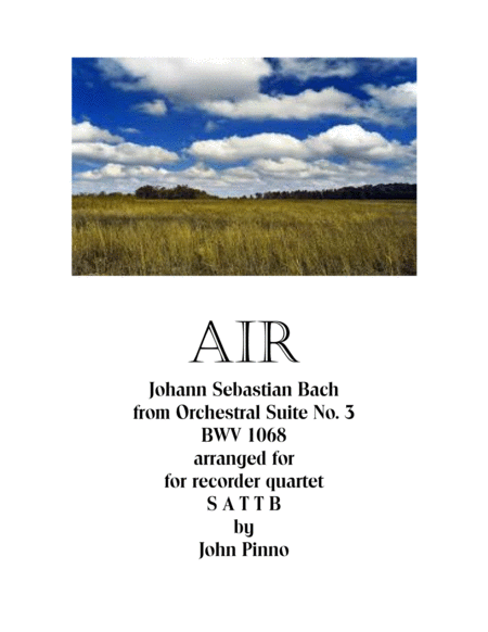 Free Sheet Music Air From Orchestral Suite No 3 For Recorder Quintet Sattb