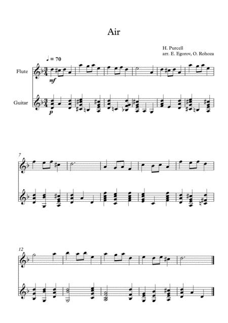 Air Henry Purcell For Flute Guitar Sheet Music