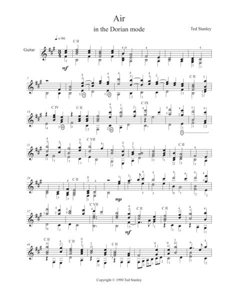 Free Sheet Music Air In The Dorian Mode