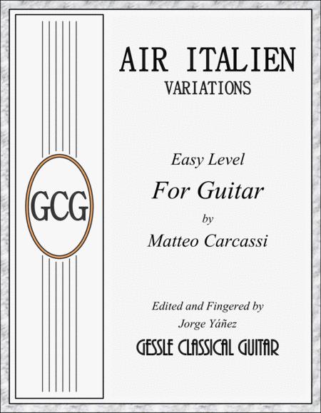 Air Italian With Variations For Guitar By Matteo Carcassi Sheet Music