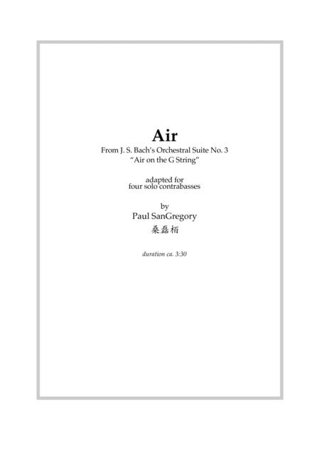 Air On The G String For 4 Solo Contrabasses Sheet Music