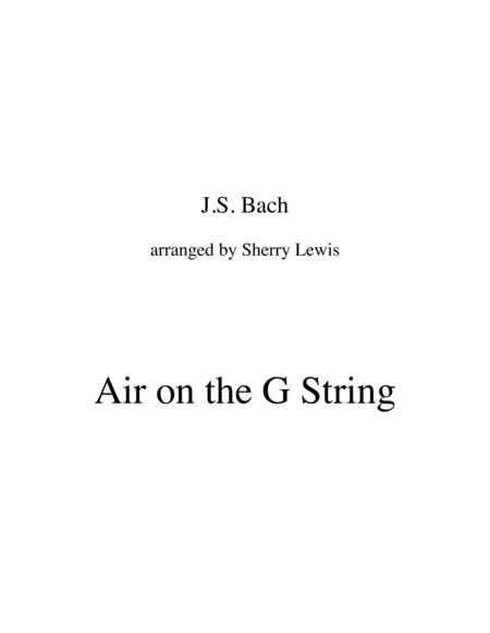 Free Sheet Music Air On The G String String Quartet For String Quartet
