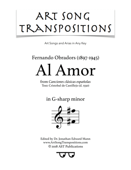 Al Amor G Sharp Minor Sheet Music