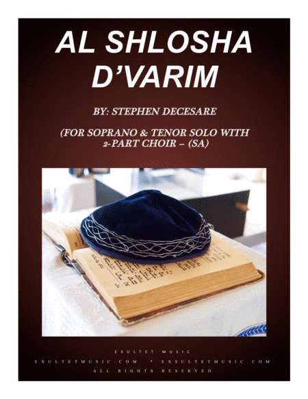 Free Sheet Music Al Shlosha D Varim For Solos And 2 Part Choir Sa