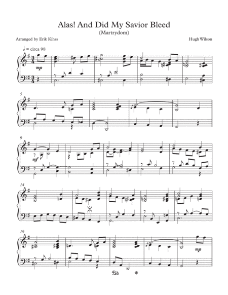 Alas And Did My Savior Bleed Martyrdom Sheet Music