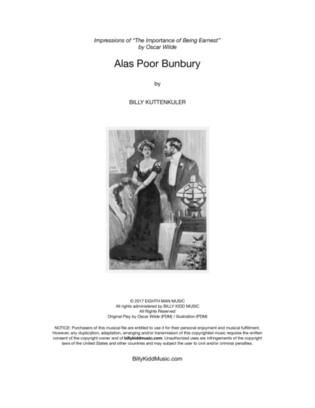 Free Sheet Music Alas Poor Bunbury