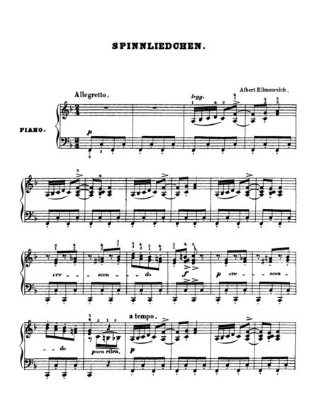 Free Sheet Music Albert Ellmenreich Spinning Song Op 14 No 4 Complete Version