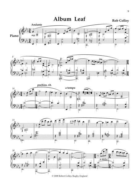 Free Sheet Music Albumleaf