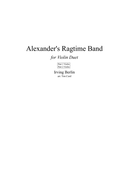 Alexanders Ragtime Band Violin Duet Sheet Music