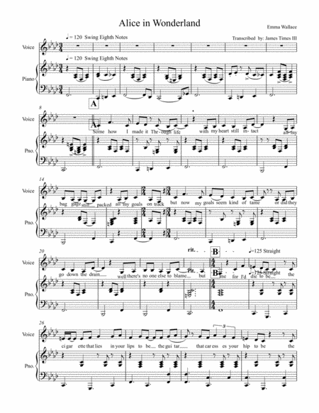 Alice In Wonderland Sheet Music