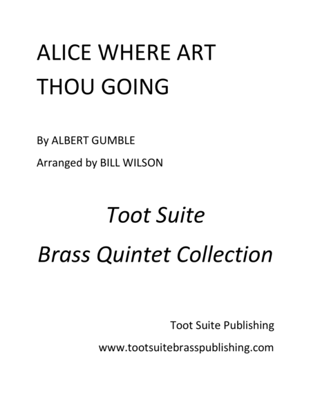 Free Sheet Music Alice Where Art Thou Going