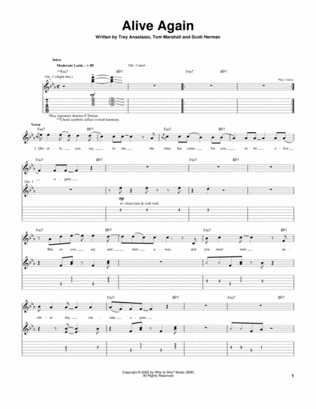 Alive Again Sheet Music