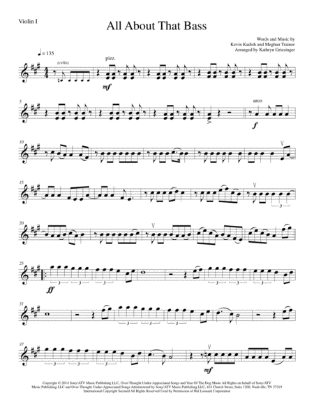 All About That Bass String Quartet Sheet Music