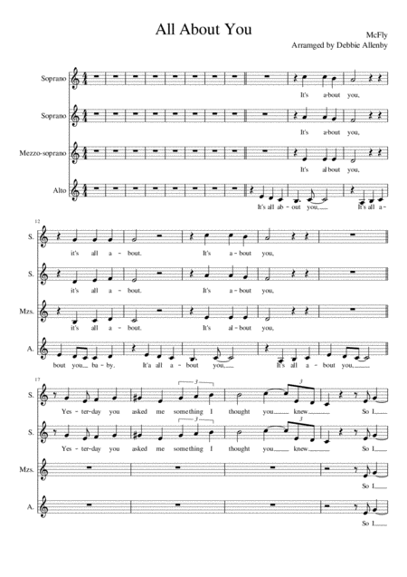 Free Sheet Music All About You Sssa