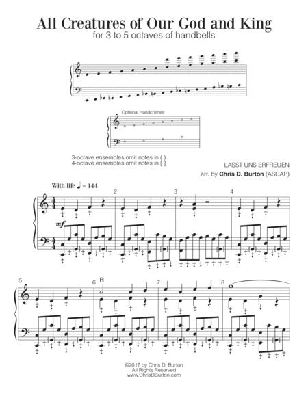 All Creatures Of Our God And King 5 Octaves Handbells Sheet Music