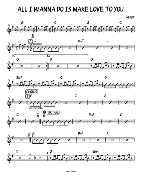 Free Sheet Music All I Wanna Do Is Make Love To You