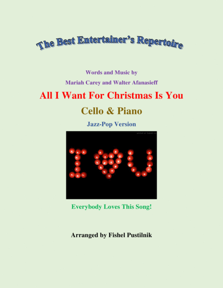 All I Want For Christmas Is You For Cello And Piano Video Sheet Music