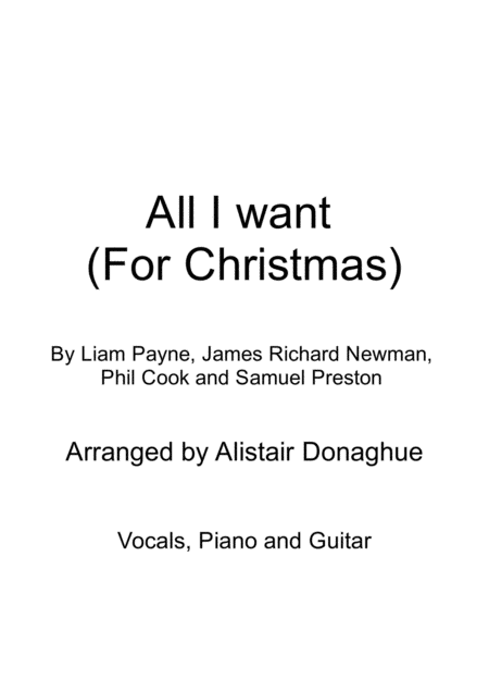 All I Want For Christmas Sheet Music