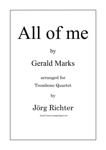 Free Sheet Music All Of Me Fr Posaunenquartett