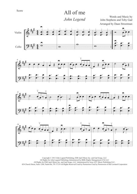 All Of Me Vl Cl Duo Streetwinds Sheet Music