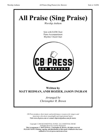 All Praise Sing Praise Matt Redman Anthem Piano Accompaniment Rhythm Chart Sheet Music