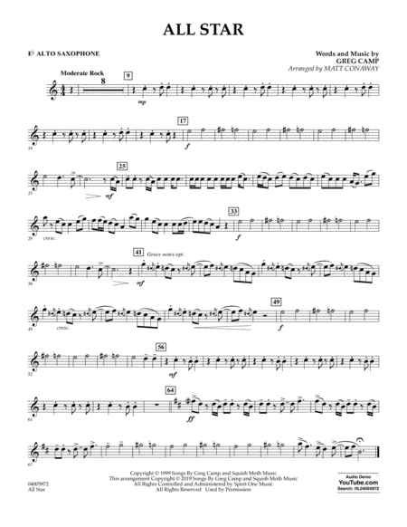 All Star Arr Matt Conaway Eb Alto Saxophone Sheet Music