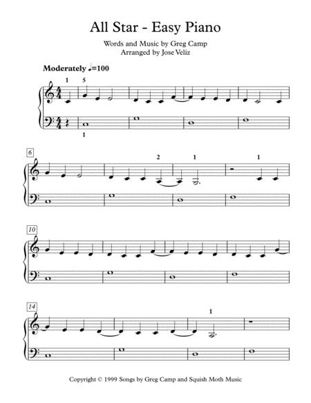 All Star Easy Piano Sheet Music