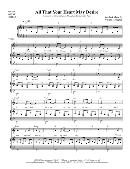 All That Your Heart May Desire Sheet Music