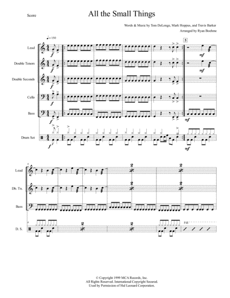 All The Small Things For Steel Band Sheet Music