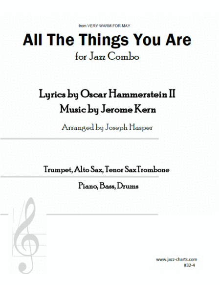 All The Things You Are Trumpet Alto Sax Tenor Sax Trombone And Rhythm Section Sheet Music