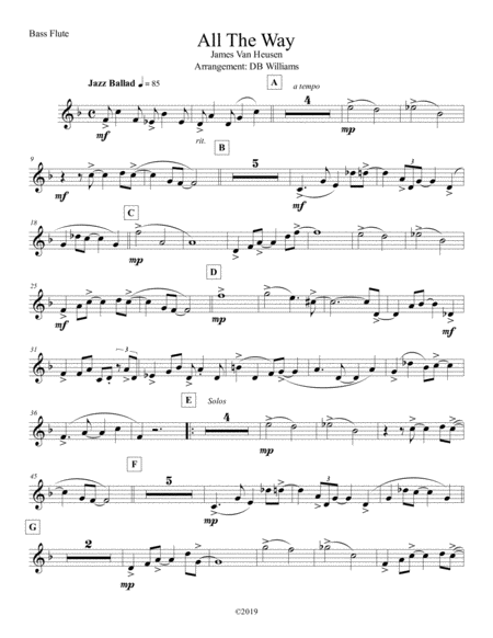 All The Way Bass Flute Sheet Music