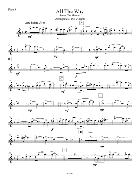 Free Sheet Music All The Way Flute 3