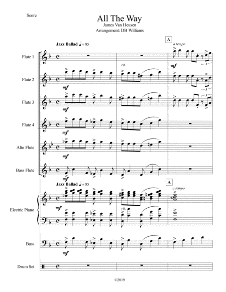 Free Sheet Music All The Way Flute Choir