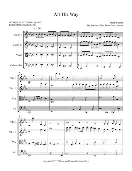 Free Sheet Music All The Way String Quartet