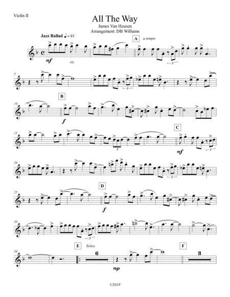 Free Sheet Music All The Way Violin 2