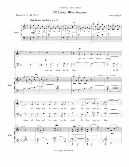 Free Sheet Music All Things Work Together